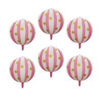 Aundhegrtt Pack of 6 22 Inch 4D Round Balloons Star Balloon for Carnival, Circus Theme Party Decorations Pink