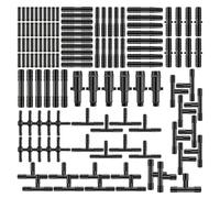 Aundhegrtt Plastic Straight T Piece Water Pipe Joints 128Pcs Vacuum Connector Assortment Plastic Hose Joiner Tee