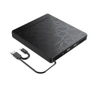 Aundhegrtt Portable 5 in 1 External CD DVD Drive with SD TF USB Ports, CD DVD+ /-RW Drive Reader Writer Burner Rewriter for PC Laptop