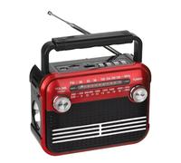 Aundhegrtt Portable Digital Tuner& Earphone Jack Shortwave Radio AM/FM/SW with Bluetooth 5.0, USB/TF Player Support Red