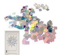 Aundhegrtt Rainbow Holographic Acrylic Sheets 100Pcs Panel Double-Sided Iridescent Squares for Home Crafts Colored Boards