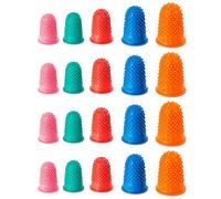 Aundhegrtt Reusable Finger Protectors Rubber Thimbles for Finger Tips Protection 5 Colors and 5 Sizes Flexible Fingers for Money Counting Writing