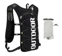 Aundhegrtt Running Vest with 1.5L Hydration Bladder Capacity Reflective Design Breathable Light Weight Running Hydration Pack Black