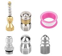 Aundhegrtt Sewer Jetter Nozzle Kit(6 Pcs) with Quick Connectors& Tape- for Pressure Washer 5000 PSI Sewer Cleaning Tools
