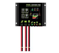 Aundhegrtt Solar Panel Battery Charger 10A 12V/24V PWM Waterproof Solar Charge Controller Intelligent Regulator