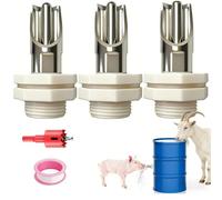 Aundhegrtt Stainless Steel Automatic Pig Nipple Waterer- 3-Pack with Leak-Proof Tank Connectors for
