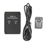 Aundhegrtt USB3.0 Printer Sharing Device 2-Port Manual KVM Switching Splitter 2 in 1 Out Remote Control Functionality