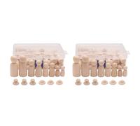 Aundhegrtt Wooden Peg Dolls, 112PCS Unfinished Decorative DIY Angel Tiny Doll Bodies Painted Natural Wooden People with Hats