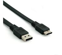 AUNEK Micro B Cable USB 3.0 High Speed Data Cord 1 Meter Flat Black Hard Drive Lead for Xbox One PS4 PS5 Game Drive External SSD HDD Data Transfer