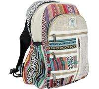 AUNERCART Small cotton stripe hemp backpack, Hemp backpack, traveling backpack, nepali backpack, himalayan backpack, small 13" bag, Multi, 13 x 11 x 5 Inches, Backpack