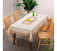 AUNEVN Tablecloths Elegant Lace Table Cloth Round Lacerame Rectangular Embroidered Lace Table Runner for Farmhouse Tables Banquets Weddings Coffee Tablecloth/Gold-1/60X120''