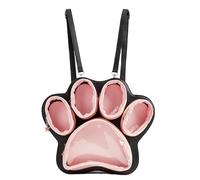 Aunewrick Cat Paw Ita Bag Kawaii Cute Backpack Ita Display Backpack with Clear Pocket Aesthetic Crossbody Shoulder Bag, Pink, Medium