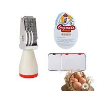 Aunewrick Egg Dater Kit, Date Stamp, 2 Fade-Resistant Inks (Red & Black), Stamper Pad, 50 Farm Fresh Eggs Instructions, for Chicken Duck Turkey Goose Eggs (White/Yellow)