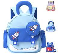 AUNGCSHE Nursery Backpack, Backpack for Sports Lessons School and Nursery, Nurseries and Crib, blue rocket, Small, Preppy
