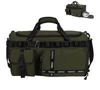 AUNGKWANG Travel Bag for Men and Women, 65L Water-Repellent Sports Bag, Large Capacity Travel Bag, Gym Bag, with Shoe Compartment and Wet Compartment, for Travel, Fitness, Sports, Green, 52*29*27 CM