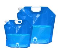 AUNHOKE 2 Pack Collapsible Water Container 5L + 10L Combo - BPA-Free Folding Water Container with Tap, Water Carrier Container Leakproof Design for Camping, Hiking, Travel, BBQ