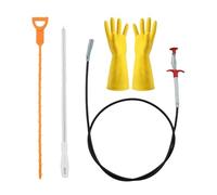 AUNHOKE Flexible Grabber Pickup Tool,160cm Spring Pipe Dredging Tool,Extendable Strong 4 Claws Picker,Sink Unblocker Cleaning Brush,Drain Clog Remover Tool,with Gloves,for Kitchens,Bathrooms,Drains