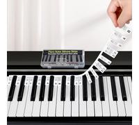 AUNHOKE Removable Piano Keyboard Stickers for Beginners, Silicone Piano Note Labels 88-Key Full Size Keyboards, Reusable Piano Stickers, Easy Learning for Kids and Adults