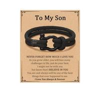 Aunis Son Teenage Boy Gifts, 21st 18th 16th Birthday Gifts Mens Son Bracelet Presents for 18 16 21 14 17 13 15 Year Old Boy from Mum Dad Communion Confirmation Exam Christmas Personalised Cards