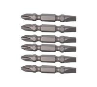 Auniwaig 1/4 Inch Hex Shank 1.97" Length PH2/SL6 Magnetic Double Ended Screwdriver Bits S2 Power Tool 6 Pcs