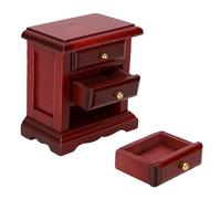 AUNMAS 1:12 Scale Nightstand, Miniature Birch Wood Drawer Cabinet