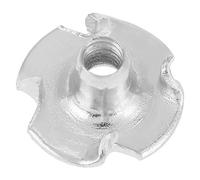 AUNMAS 100pcs Zinc Plated Carbon Steel T Nuts, Four Pronged Tee Nuts for Woodworking Furniture, with Rust and Proof Protection (M4)