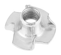AUNMAS 100pcs Zinc Plated Carbon Steel T Nuts, Four Pronged Tee Nuts for Woodworking Furniture, with Rust and Proof Protection (M8)