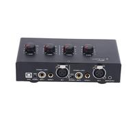 AUNMAS 2 Channel Microphone Amplifier, High Stability DC Powered Device for Dynamic and Condenser Mics, Supports 48V Phantom Power and Dual Inputs for Musicians and Creators