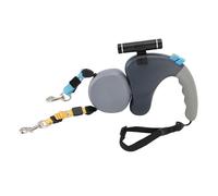 AUNMAS 2 Dog Retractable Leash, 360° Rotation Extendable Pet Leash with LED Light for Running Walking Hiking Jogging Biking (Grey)