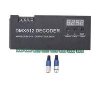 AUNMAS 24 Channel DMX Decoder DMX512 Controller LED Dimming Driver with Digital Display for RGB Strip Light DC 5-24V 360W-1720W