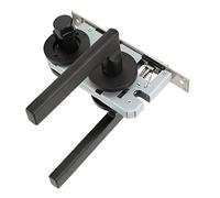 AUNMAS 2Pcs Black Door Lock Handle, 2.8 x 6.7 x 0.9in Universal Indoor Door Lock Handle Stainless Steel Privacy Door Lever with Lock Impact Prevention Heavy Duty Keyed Entry Handles for Home