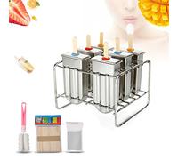 AUNMAS 304 Food Grade Stainless Steel Popsicle Set, Safe and Ice Lolly Mould with Holder for Homemade Ice Pops