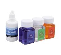 AUNMAS 4 Pack PH Buffer Calibration Solution Kit, 50ML Each, PH4.00 PH7.00 PH10.00 Buffers with 30ML PH Probe Protective Liquid For Laboratory, Home, Industrial Use