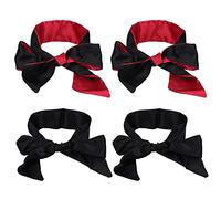 AUNMAS 4Pcs Eye Cover, 59.1x2.6in Silk Cloth Sleeping Mask Eye Cover Tie Blindfold Tie Satin Eye Mask Blindfold Silk Eye Cover(Black Red)