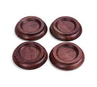AUNMAS 4Pcs Piano Caster Cups, Solid Wood Support for Upright Pianos with Anti-Slip EVA Pads, Protect Floors While Playing At Home