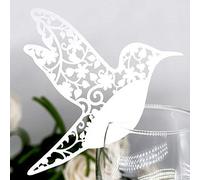 AUNMAS 50pcs Bird Wedding Table Number Place Cards Hollow Name Place Cards Personalized Table Name Reception Decor Wedding Guest Cards for Wine Glass Banquets Table Decoration(1#)