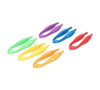 AUNMAS 6Pcs Tweezers, Assorted Color Clips, Outdoor Exploration Observation Catch Clamp/Holder Children's Educational Toys