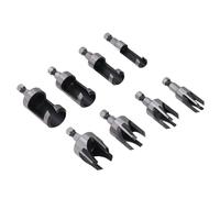AUNMAS 8PCS Wood Plug Cutter Drill Bit Set, Carbon Steel Tapered and Claw Bits, Various Sizes for Woodworking and Projects