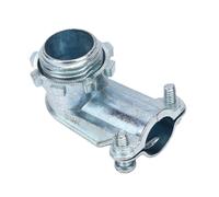 AUNMAS 90 Degree Squeeze Connector 3/8 Inch Zinc Die Cast Vibration Proof Fitting for AC MC Flexible Conduits with Tool-Free Installation