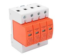 AUNMAS AC Protector 4P, PC Flame Retardant Protective Device 420V 20kA to 40kA, DIN Rail Mount IP20 Overvoltage Protection for Electrical Panels Home Workshop