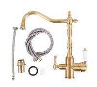 AUNMAS Antique Brass Bathroom Faucet, H59 Dual Handle Hot and Cold Basin Mixer Tap 360 Rotation, High Outlet for Large Containers, Luxury Aesthetic