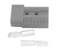AUNMAS Battery Connector Plug ABS Quick Disconnect High Current Double Pole 350A 600V with Silver Plated Terminals Dust Cover for Car Boat Forklift Solar Panel Wiring (Grey)