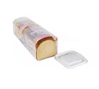 AUNMAS Bread Box with Airtight Lid, Plastic Transparent Bread Storage Container Multi Functional Bread Saver Dispenser for Sandwich French Fries Nuts Snacks