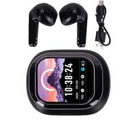 AUNMAS BT Ear Buds Headphones, Noise Cancelling 50H Long Playtime Portable Wireless Earbuds with Smart Screen Charging Case for Work Life Study