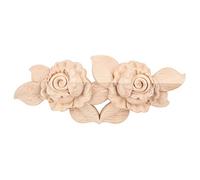 AUNMAS Carved Door Applique, Exquisite Wood Carving Patterns Add Elegance, Versatile Decor for Cabinets Doors Wardrobes, Unpainted Wooden Corner Onlay Frame European Style