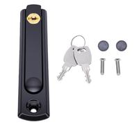 AUNMAS Concealed Screen Window Lock with Keys, Stainless Steel, Black | 360 Degree Rotating Short Shaft Sliding Window Latch for Grooves With 18.7 To 27mm Width, 119 To 127mm Length, Reversible Use