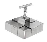 AUNMAS Cookie Cutter Stainless Steel Clay Cutter with Spring Loaded Plunger, Uniform Square Cake Mold for Fondant Biscuit Pastry Dessert, for Baking Crafts Kitchen and Pottery Use (Large)
