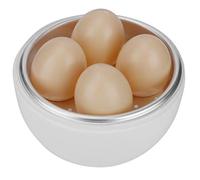 AUNMAS Egg Cooker, 6.3x5.1in 4 Eggs Capacity White Microwave Hardboiled Egg Maker Aluminum-Plastic Composite Egg Cooker Microwave Boiler Steamer for Kitchen
