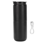 AUNMAS Electric Coffee Maker, Cordless Rechargeable Coffee Machine with Built in Grinder 15 Grinding Settings 1600mAh Battery USB Charging, for Camping Travel Office (Black)