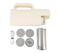 AUNMAS Electric Pasta Maker Cordless Handheld Noodle Press Machine with 4 Attachments for Spaghetti Ramen Udon 2000mAh Rechargeable Battery 50W Power Easy